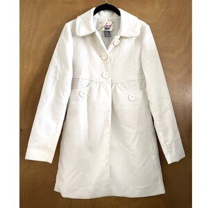White coat for girl. Short length pea coat. Nice. Size S